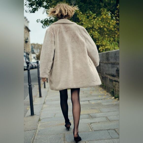 Zara NWT ZARA FAUX FUR COAT Bloggers fav - Picture 4 of 15